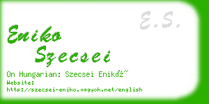 eniko szecsei business card